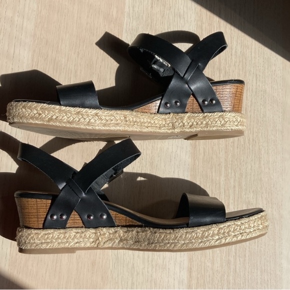 Tommy Bahama 8.5 Jona Espadrilles Wedge Sandals, Black and brown, women’s 8 1/2 - Picture 7 of 11